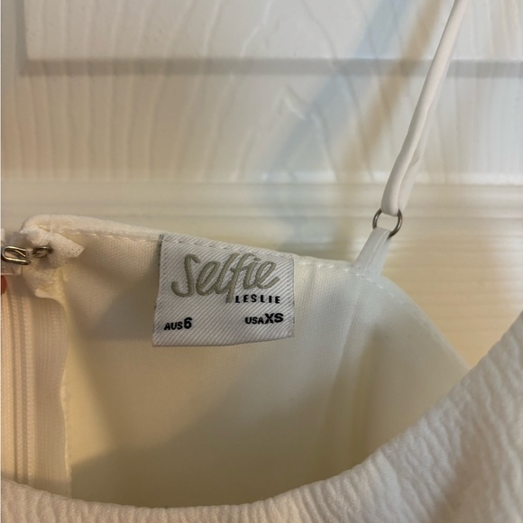 Selfie Leslie White Asymmetrical Ruffled Cocktail Dress - Picture 4 of 5